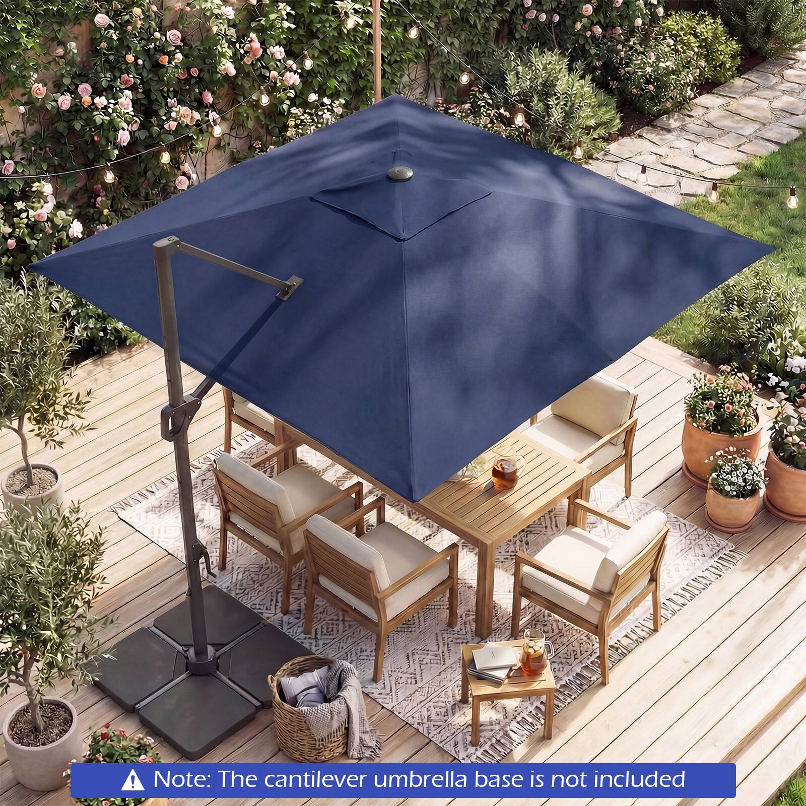 Note: The cantilever umbrella base is not included