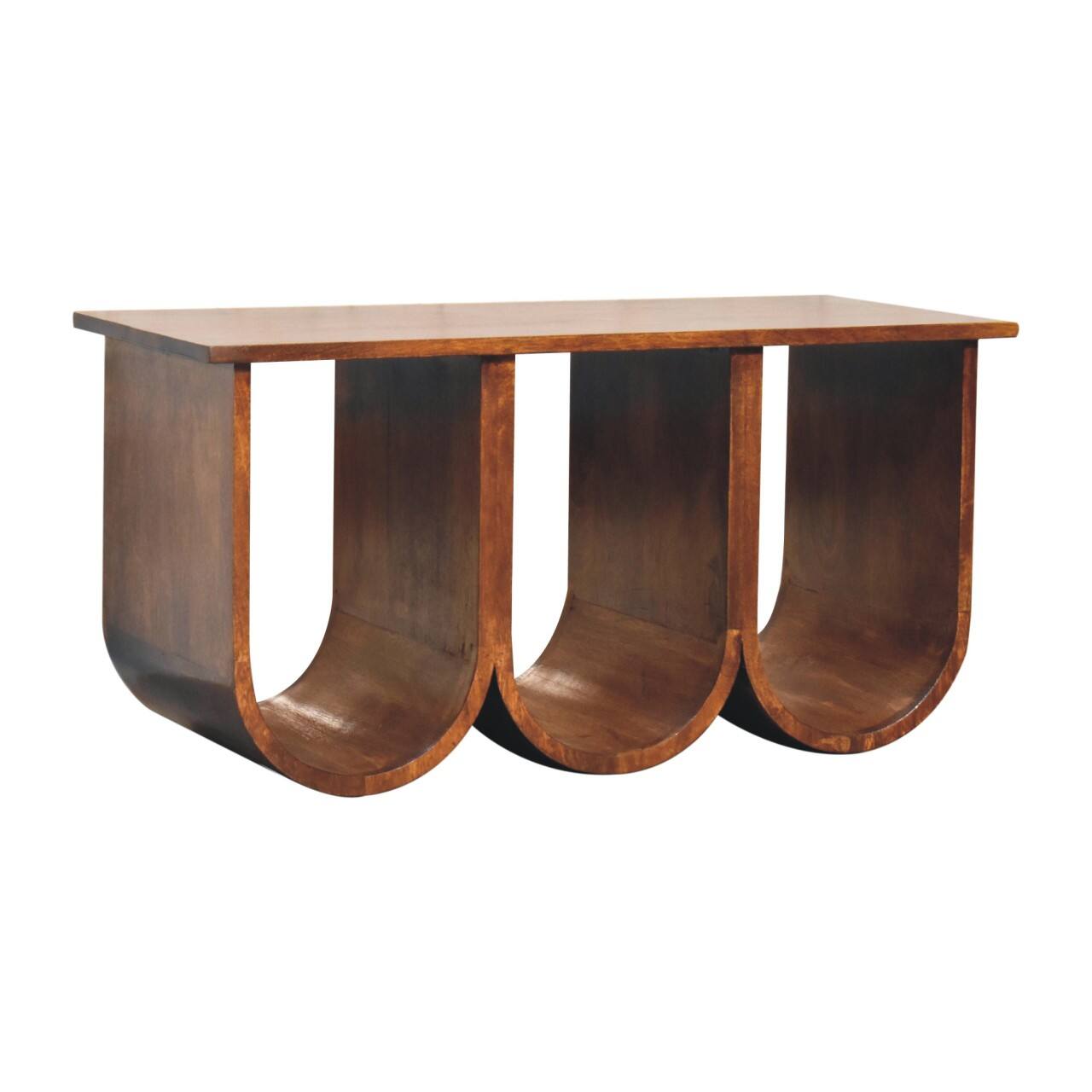 Left. Artisan Furniture - Triple Open Style Coffee Table - Dark Brown.