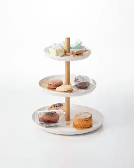 Yamazaki Home - Serving Stand - Steel + Wood - White