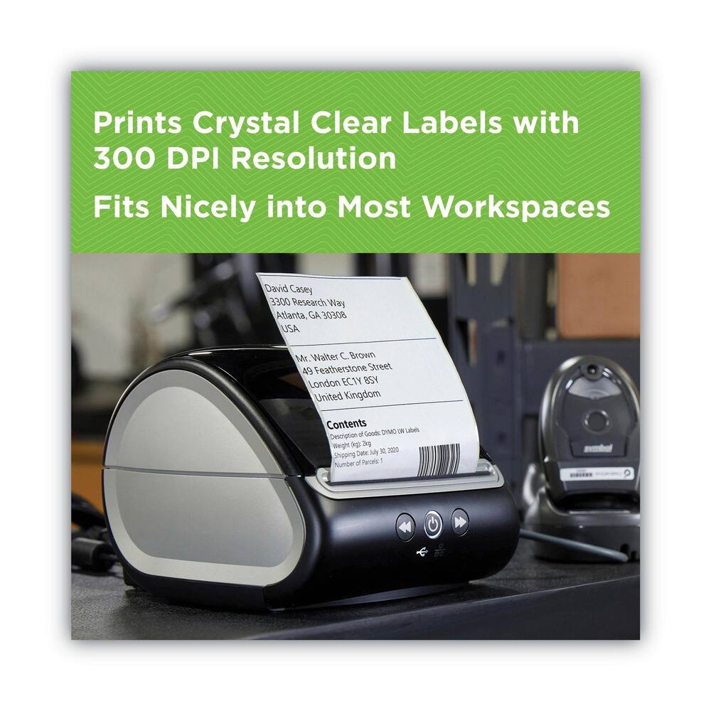 Prints Crystal Clear Labels with 300 DPI Resolution  
Fits Nicely into Most Workspaces  

David Casey  
3300 Research Way  
Atlanta, GA 30308  
USA  

Mr. Walter C. Brown  
49 Featherstone Street  
London EC1Y 8SY  
United Kingdom  

Contents  
Description of Goods: DYMO UN Labels  
Weight: 2g  
Date of Purchase: July 30, 2020  
Number of Parcels: 1