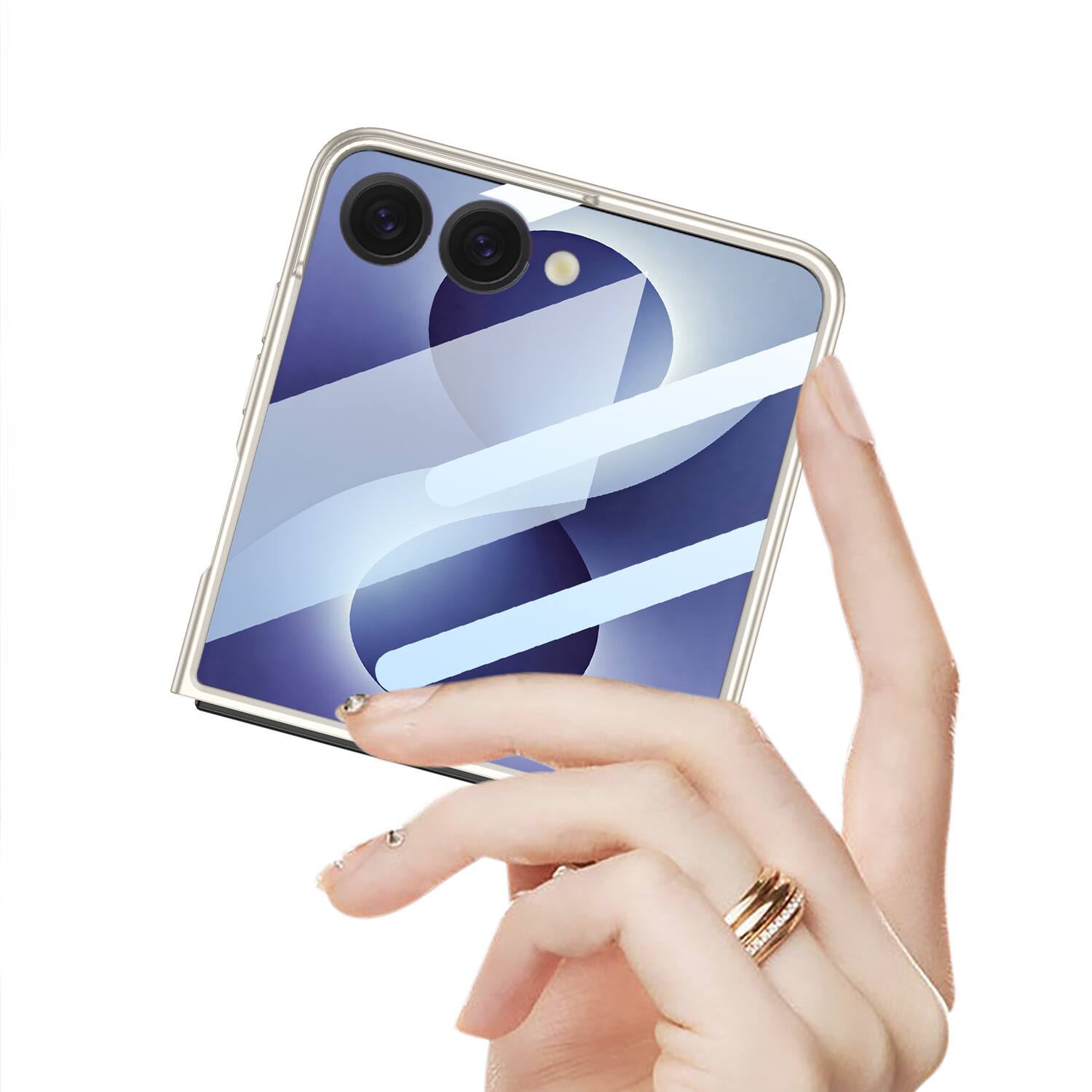 Back. Dteck - for Samsung Galaxy Z Flip8 Slim Magnetic Case with Kickstand Built-in Glass Screen Protector Non-Slip Hard PC Back Cover - Black.