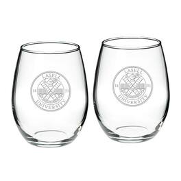 Jardine - Lasell Lasers Team Design Two-Piece 21oz. Stemless Wine Glass Set - Multicolor