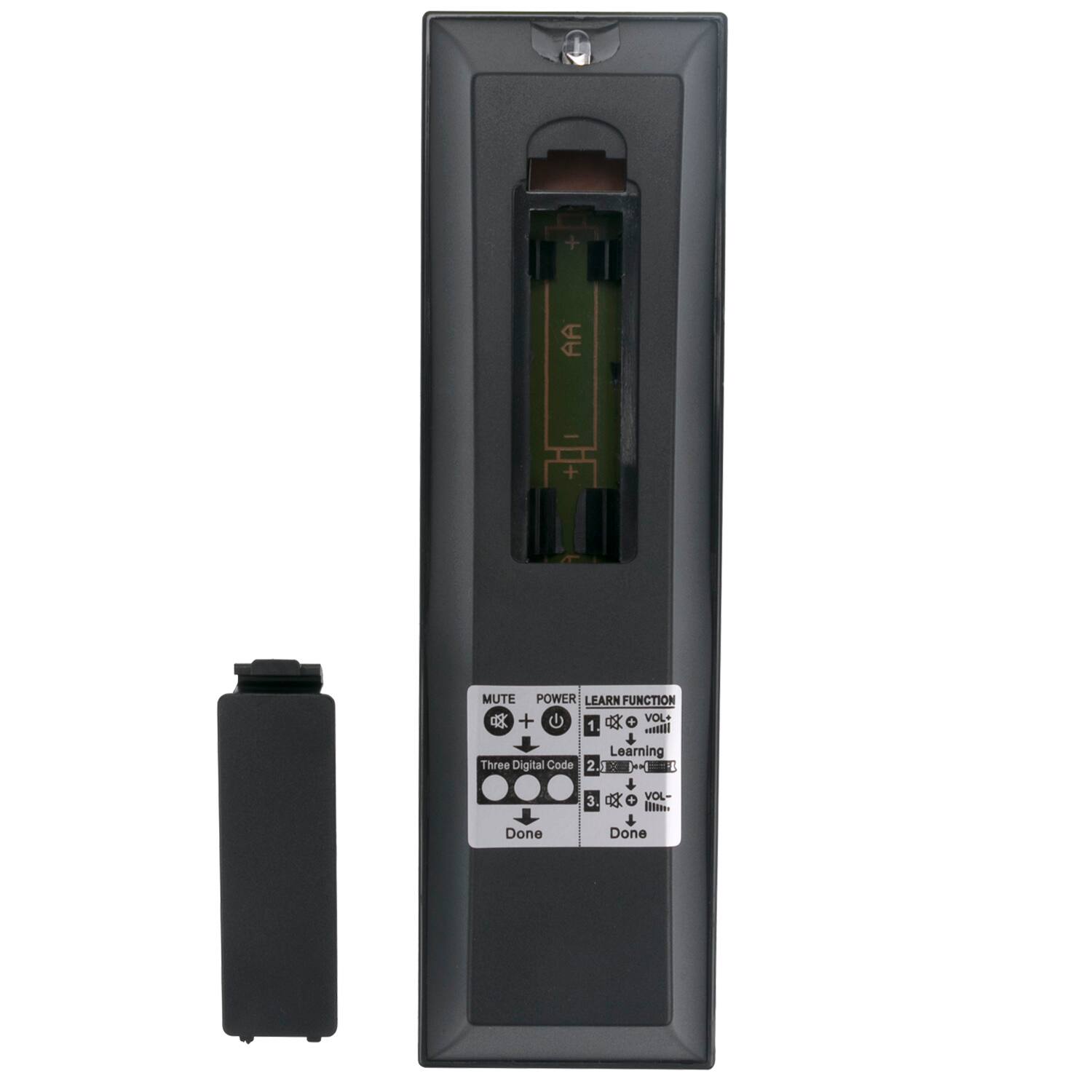 - AA
- MUTE POWER LEARN FUNCTION
- C VOL+ 1
- Learning Three Digital Code 2.
- beal 3 VOL- I Done Done

- MUTE
- POWER
- LEARN FUNCTION
- 1. MUTE
- 2. Learning
- 3. Done
- Three Digital Code
- Done