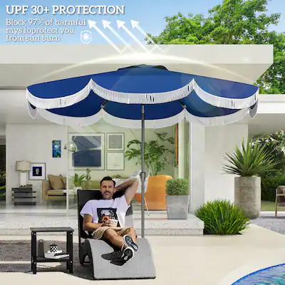 8 round patio umbrella with tilt 8' X 10 Market Auto Hawaiian Discovery Furniture Expand your outdoor living space with this generously proportioned 10 ft Outsunny 9FT Patio Umbrella, UPF