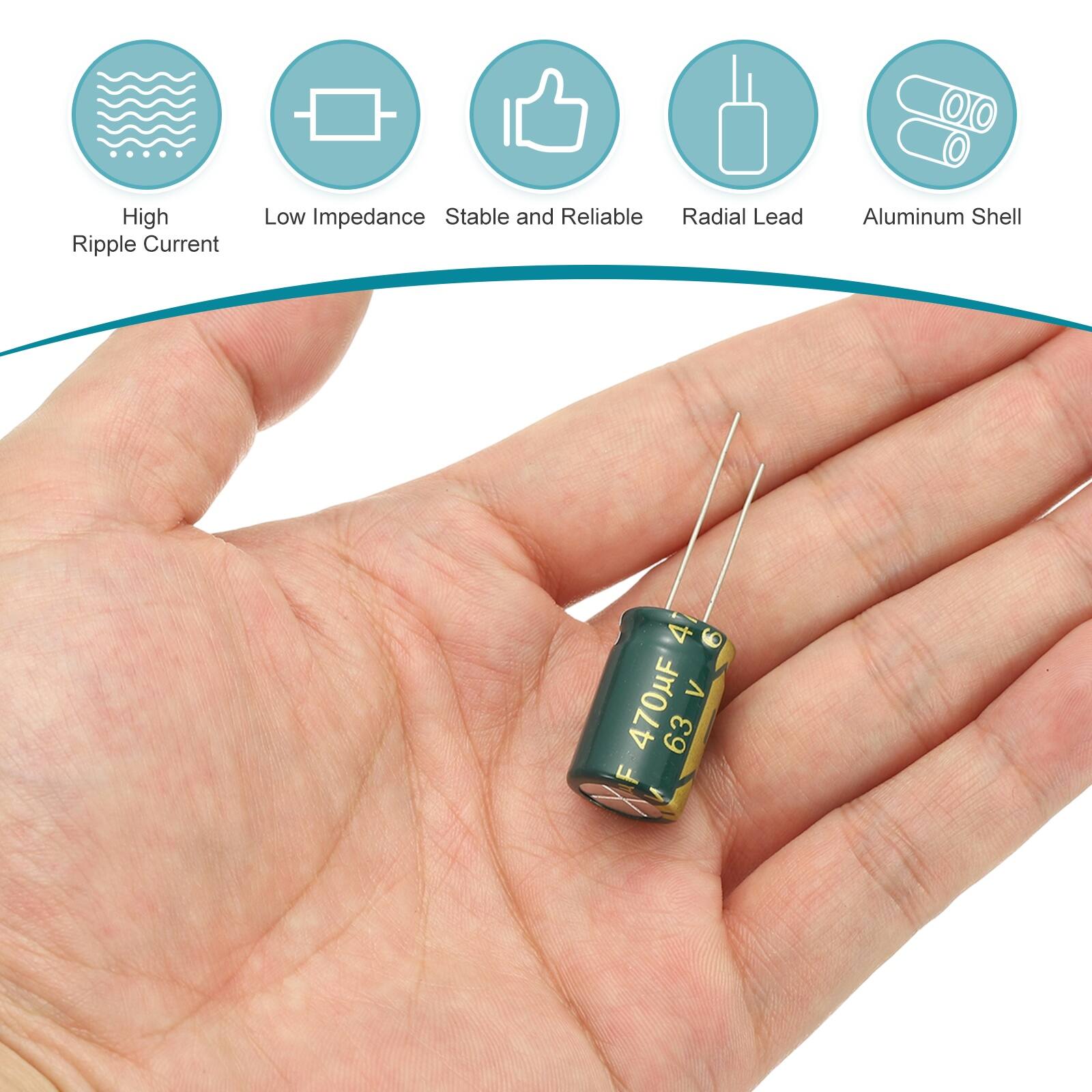 High Ripple Current Low Impedance Stable and Reliable Radial Lead Aluminum Shell 4 V 470uF 63 F