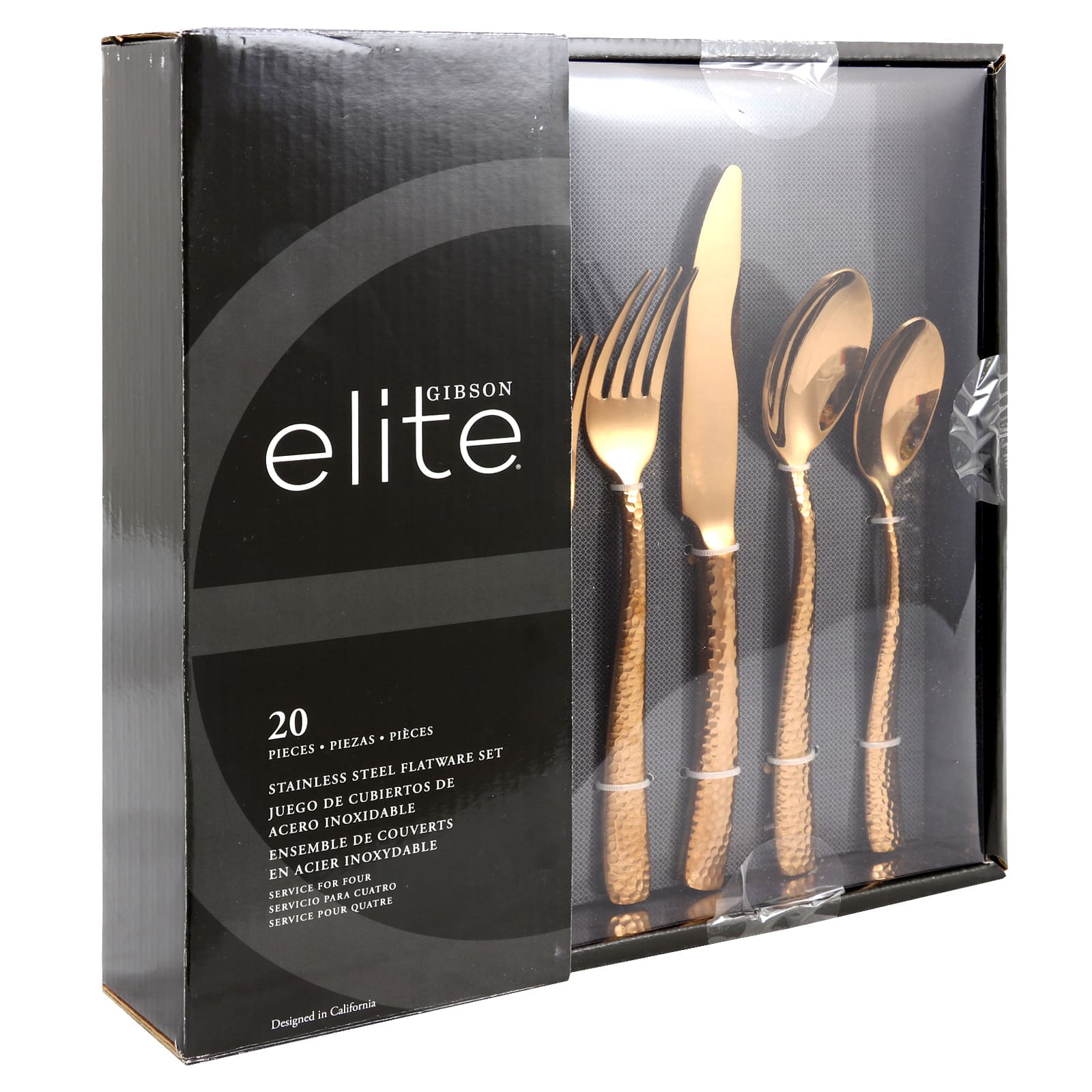 Gibson - Elite Stonehenge 20 Piece Flatware Set - Rose Gold price history on PriceWatchPro