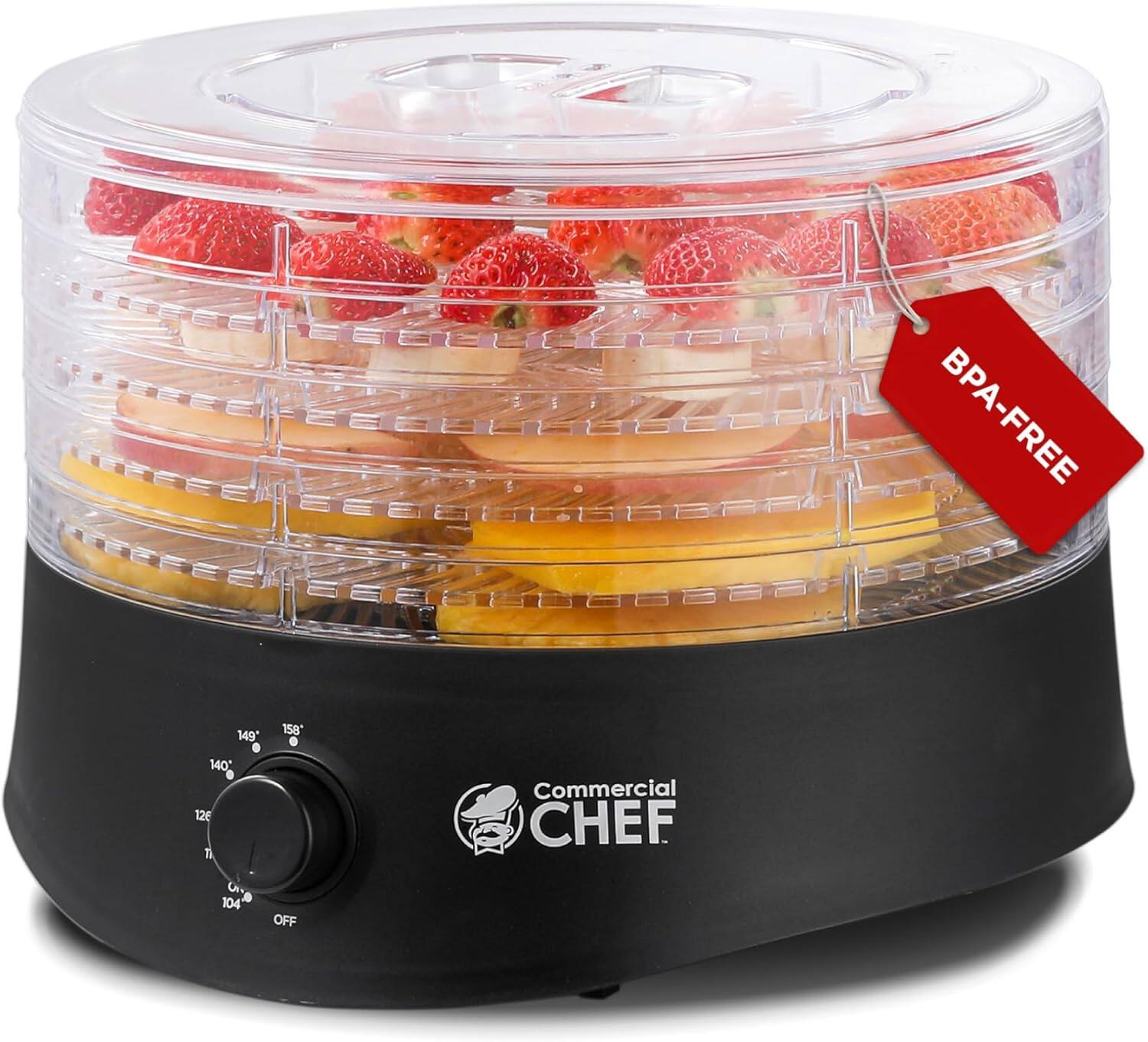 Commercial Chef - Food Dehydrator, Five 9.25” Plastic Trays, CCD100B6 - Black price history on PriceWatchPro