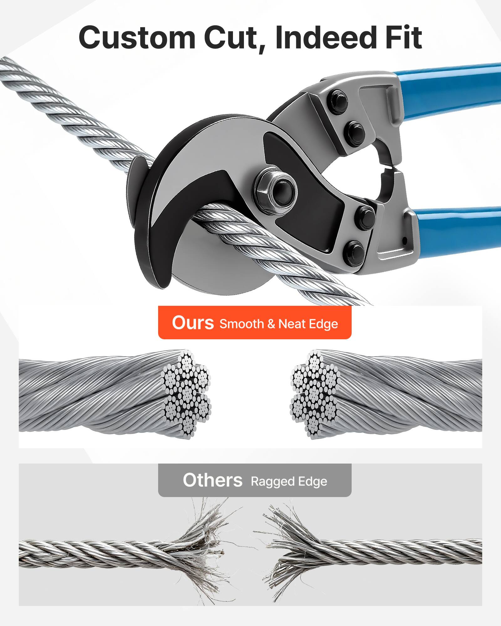 Custom Cut, Indeed Fit

Ours: Smooth & Neat Edge

Others: Ragged Edge