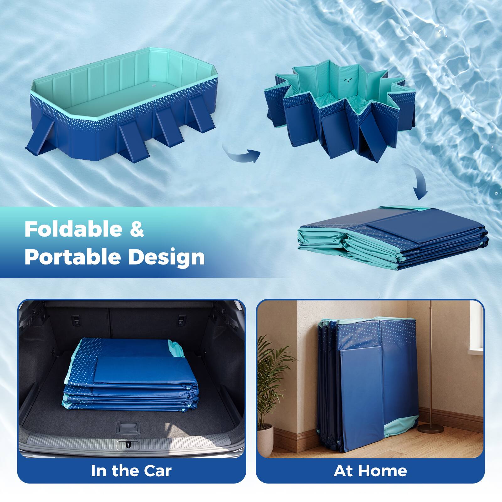 Foldable & Portable Design

In the Car

At Home