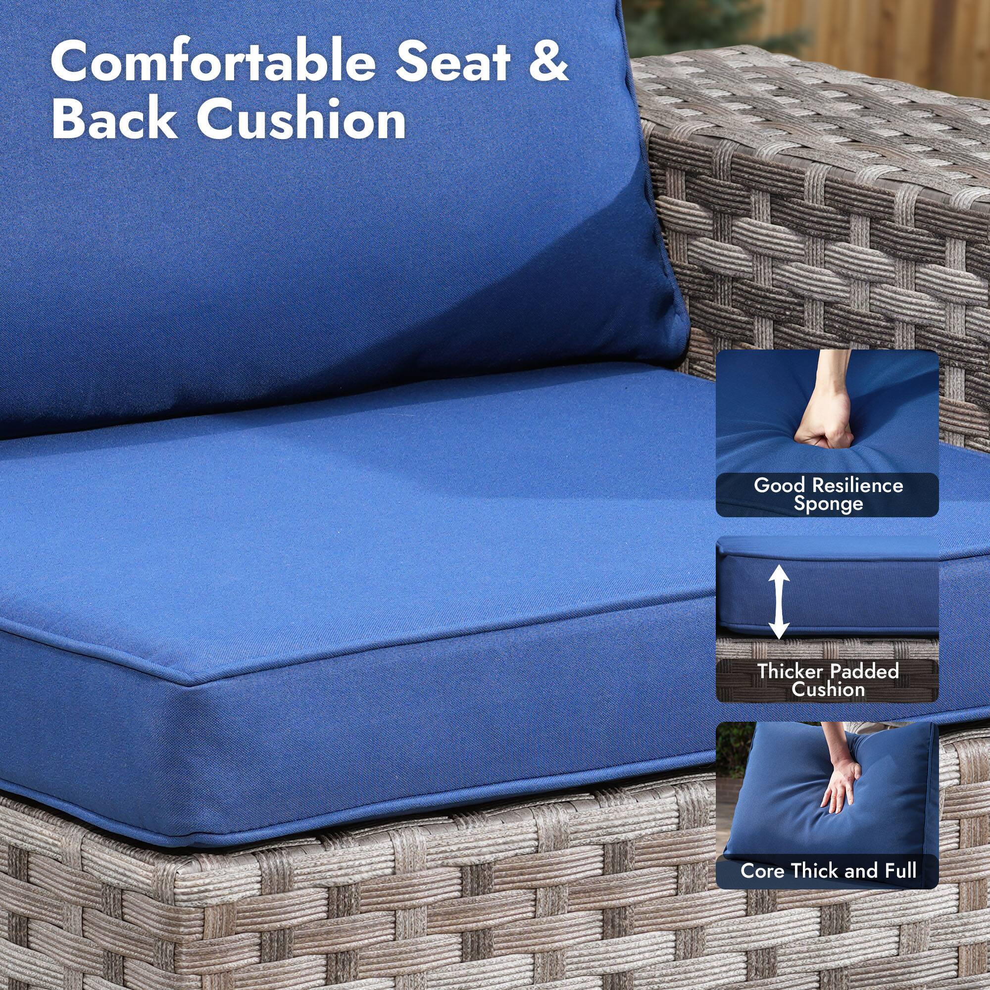 Comfortable Seat & Back Cushion

- Good Resilience Sponge
- Thicker Padded Cushion
- Core Thick and Full