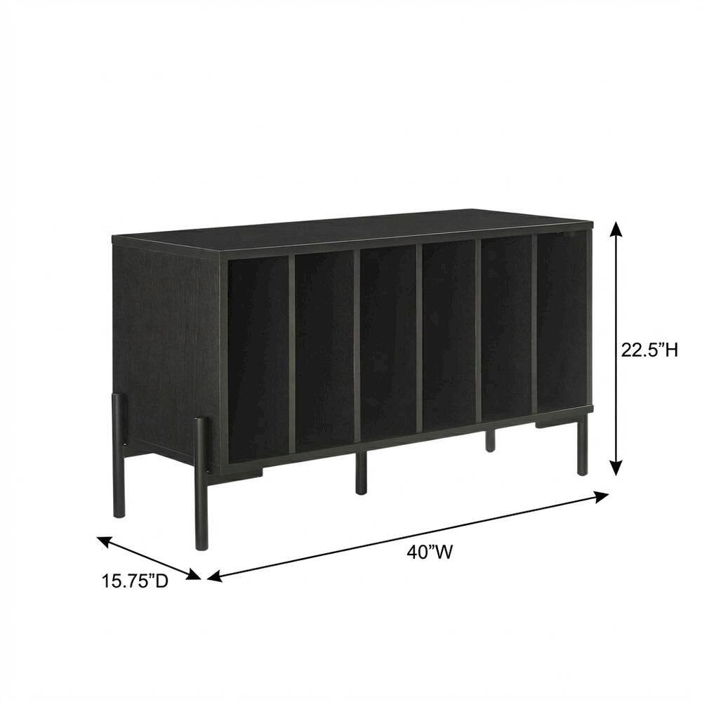 FurniFact - Wooden record player stand with vinyl storage - Black price history on PriceWatchPro