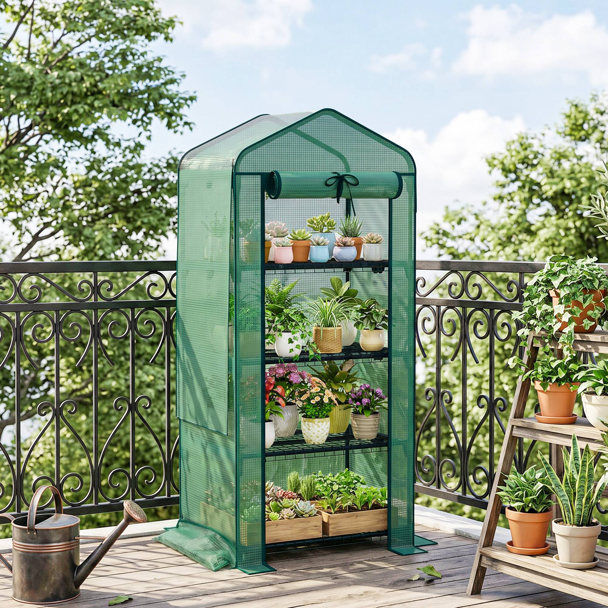 Alt View 7. Outsunny - Greenhouse with Screen Roof.