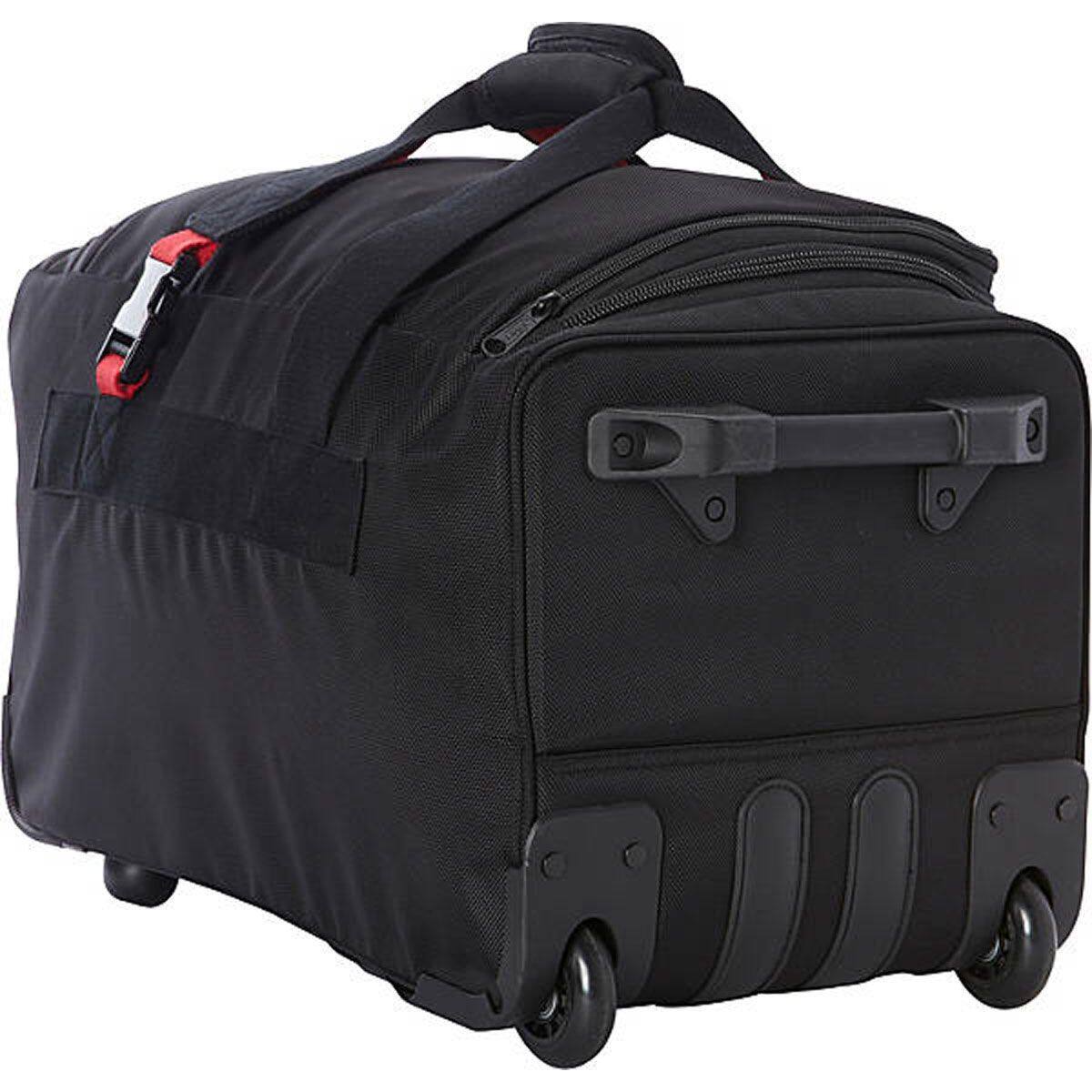 Angle. A.Saks - A.Saks 20" Lightweight Rolling Trolley Duffel with Wheels - Black/Red.
