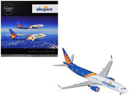 GeminiJets - Boeing 737 MAX 8 Commercial Aircraft Allegiant Air (N810MG) Gemini 200 Series 1/200 - White and Blue with Graphics