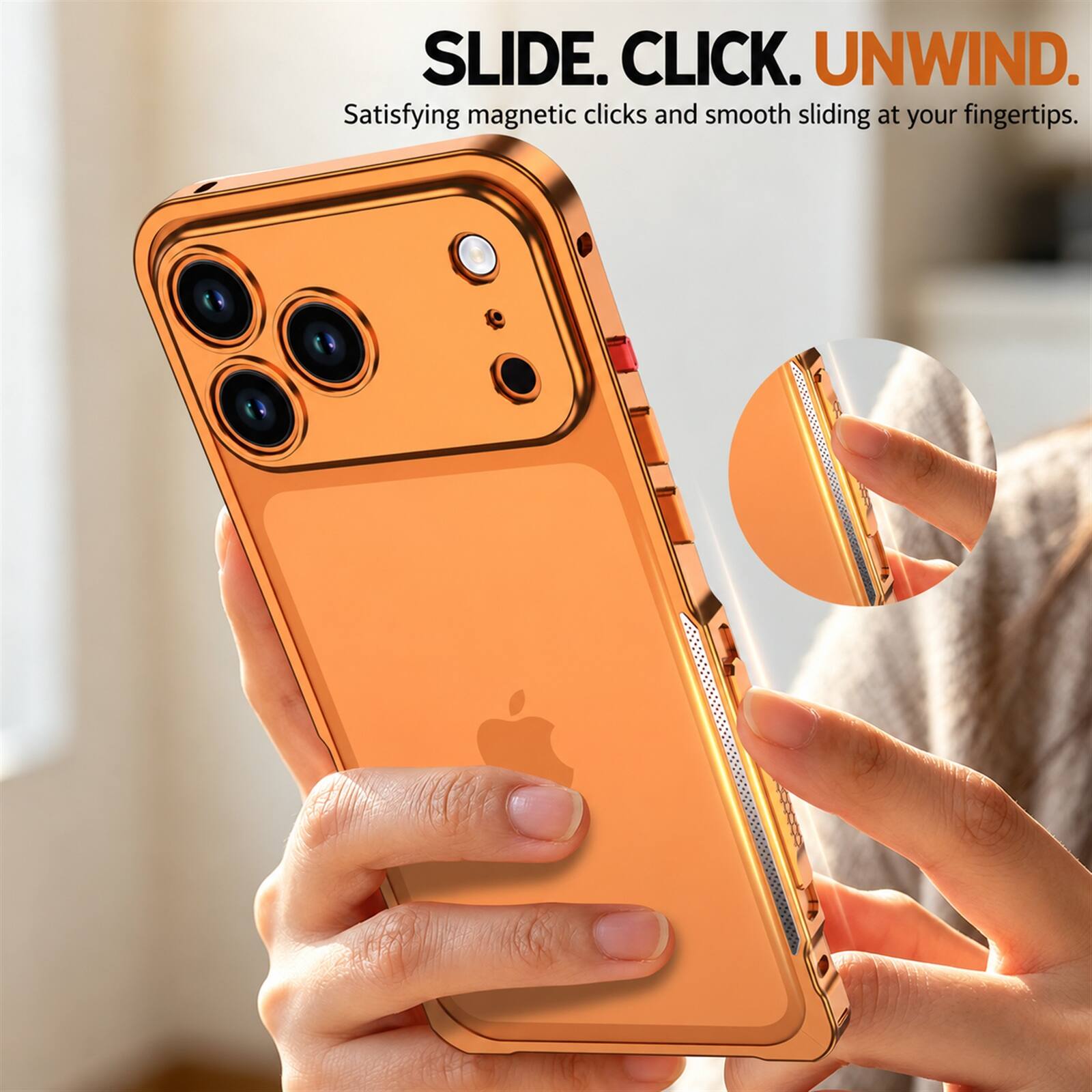 SLIDE. CLICK. UNWIND.  
Satisfying magnetic clicks and smooth sliding at your fingertips.
