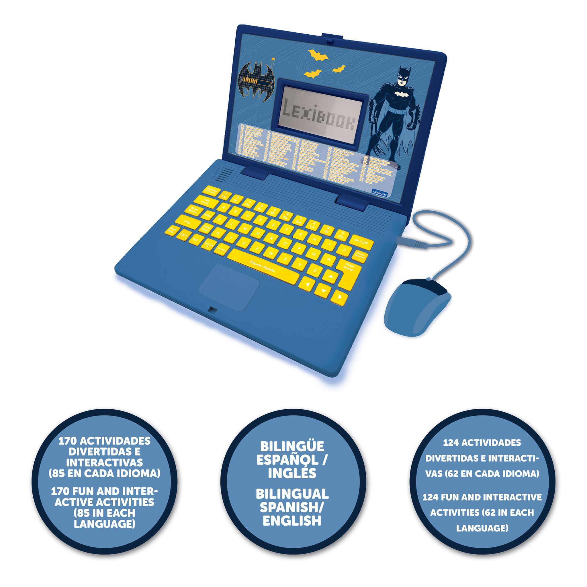 LEXIBOOK

170 ACTIVIDADES DIVERTIDAS E INTERACTIVAS (85 EN CADA IDIOMA)  
170 FUN AND INTERACTIVE ACTIVITIES (85 IN EACH LANGUAGE)

BILINGÜE ESPAÑOL/INGLÉS  
BILINGUAL SPANISH/ENGLISH

124 ACTIVIDADES DIVERTIDAS E INTERACTIVAS (62 EN CADA IDIOMA)  
124 FUN AND INTERACTIVE ACTIVITIES (62 IN EACH LANGUAGE)
