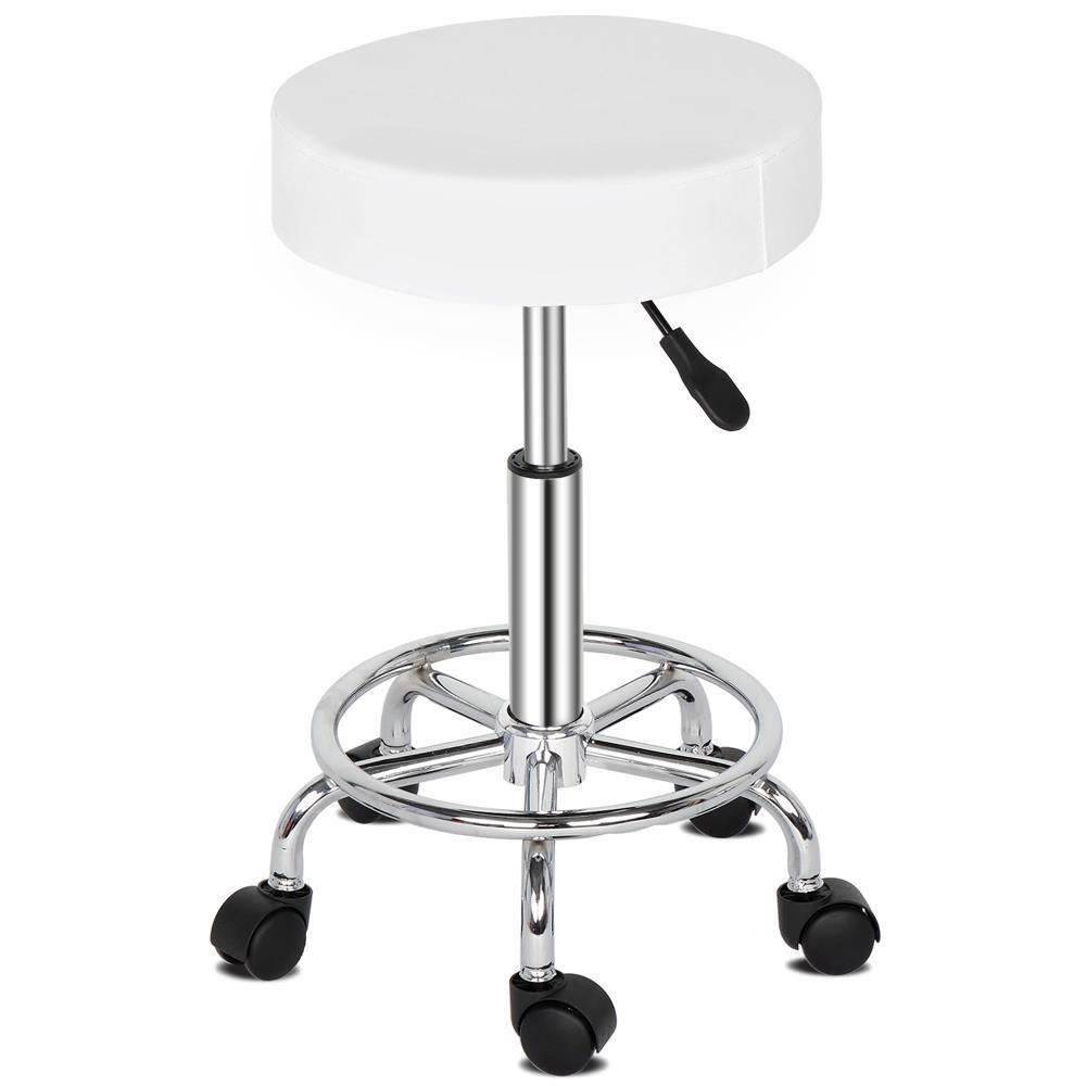 Winado - Round Hydraulic Rolling Swivel Stool Salon Spa Tattoo Facial Massage Seat Office Chair - White