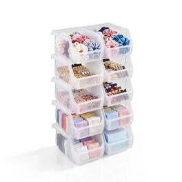Sorbus - Extra Small Open Front Stackable Clothing Storage Bin – Closet & Wardrobe Organizer - Clear