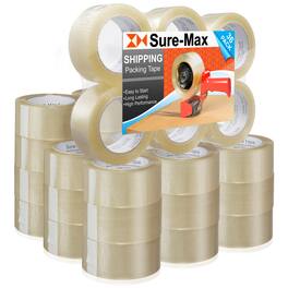 Sure-Max - Premium Carton Packing Tape 1.8 mil 330 Feet (110 yards) - Clear