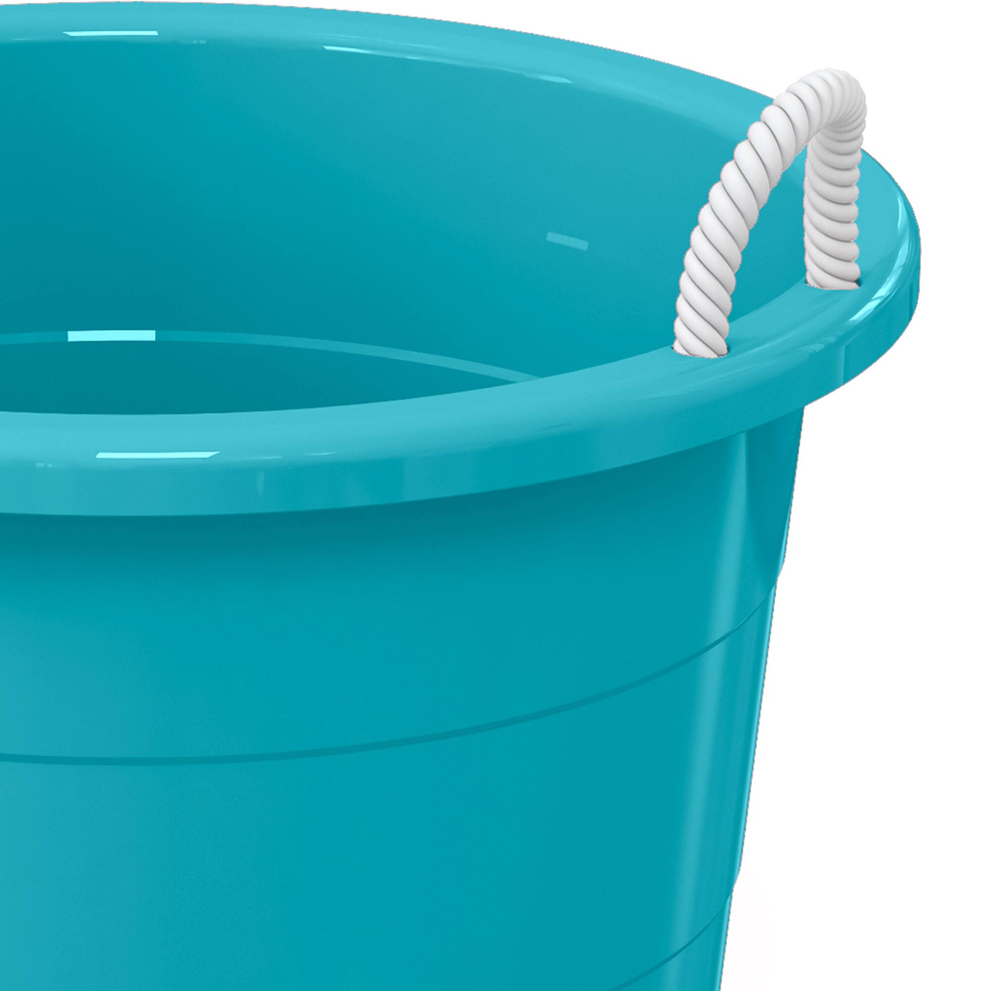 Alt View 7. Life Story - Life Story 17 Gallon Round Open Storage Bucket with Rope Handles, Teal, 8 Pack - Teal.