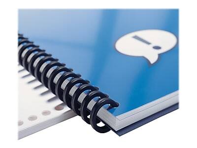 Alt View 2. GBC - GBC ProClick 5/16" Plastic Binding Spine Comb, 45 Sheet Capacity, Black, 100/Box (2514700) - Black.