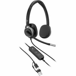 Poly - Mission 625 Stereo USB Wired Headset - Microsoft Teams Certification - Stereo - USB, USB Type A, USB Type C - Wired - Black