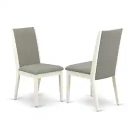 East West Furniture - Dining Room Set Linen White - Brown