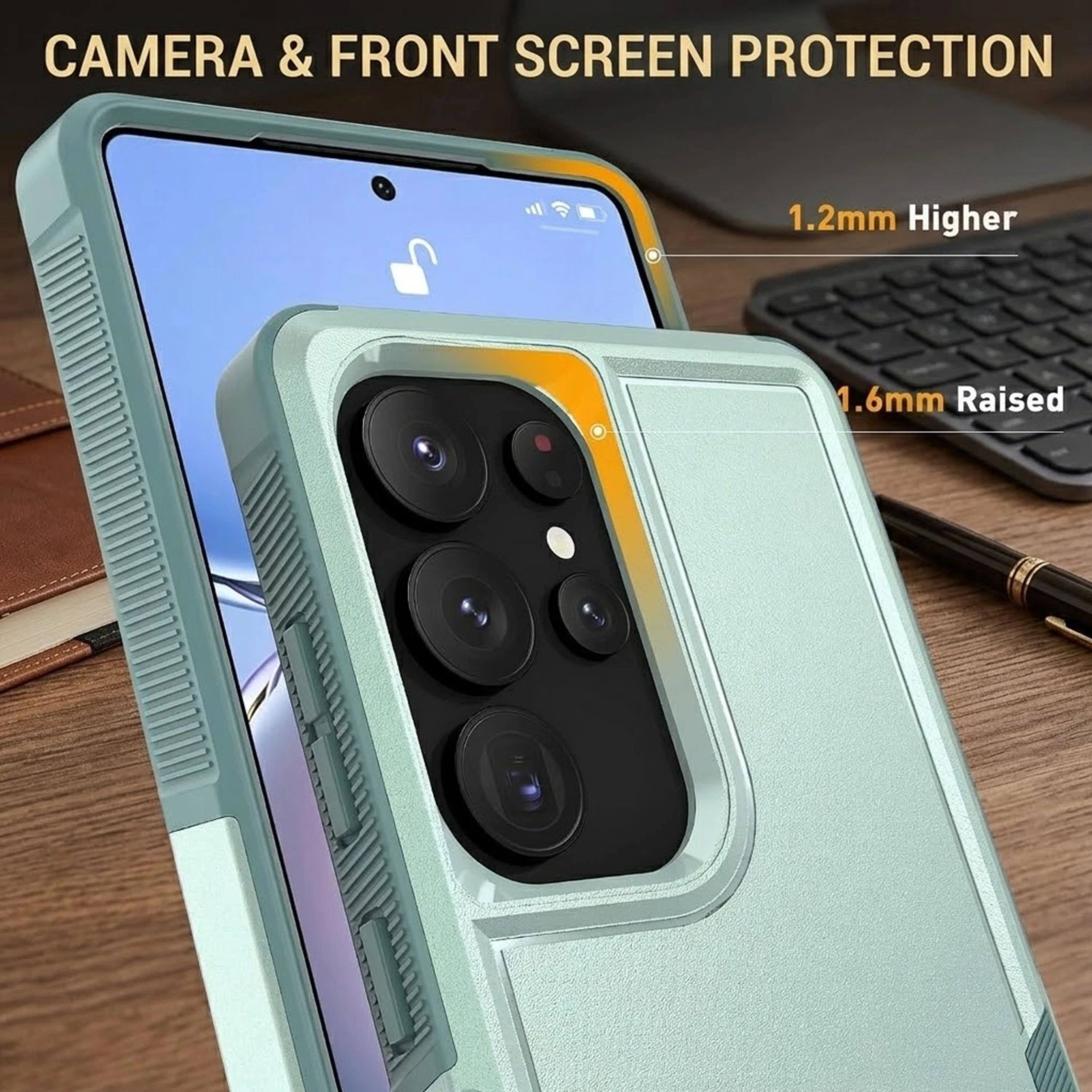 CAMERA & FRONT SCREEN PROTECTION

1.2mm Higher

1.6mm Raised