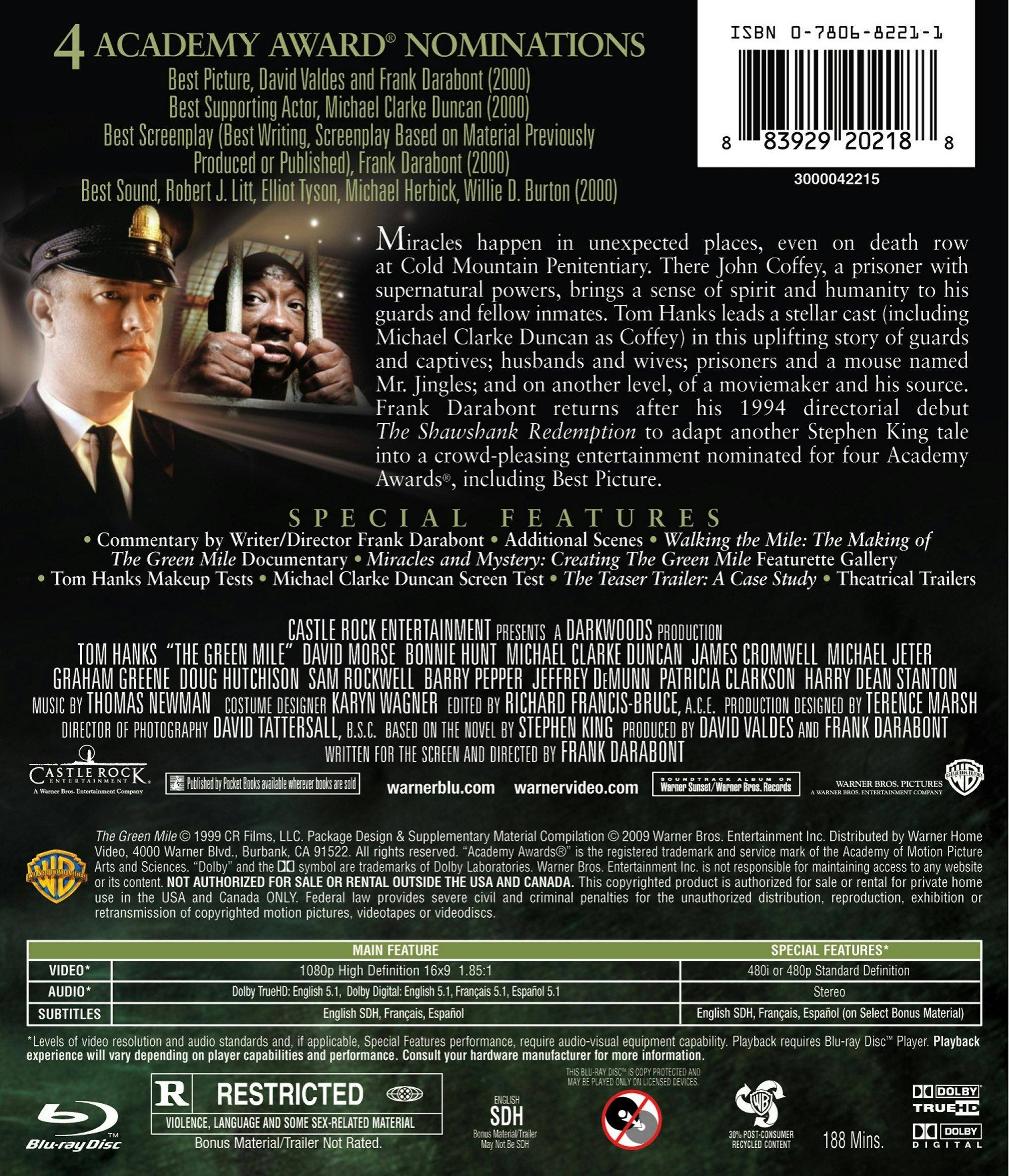 Back. The Green Mile [Blu-ray].