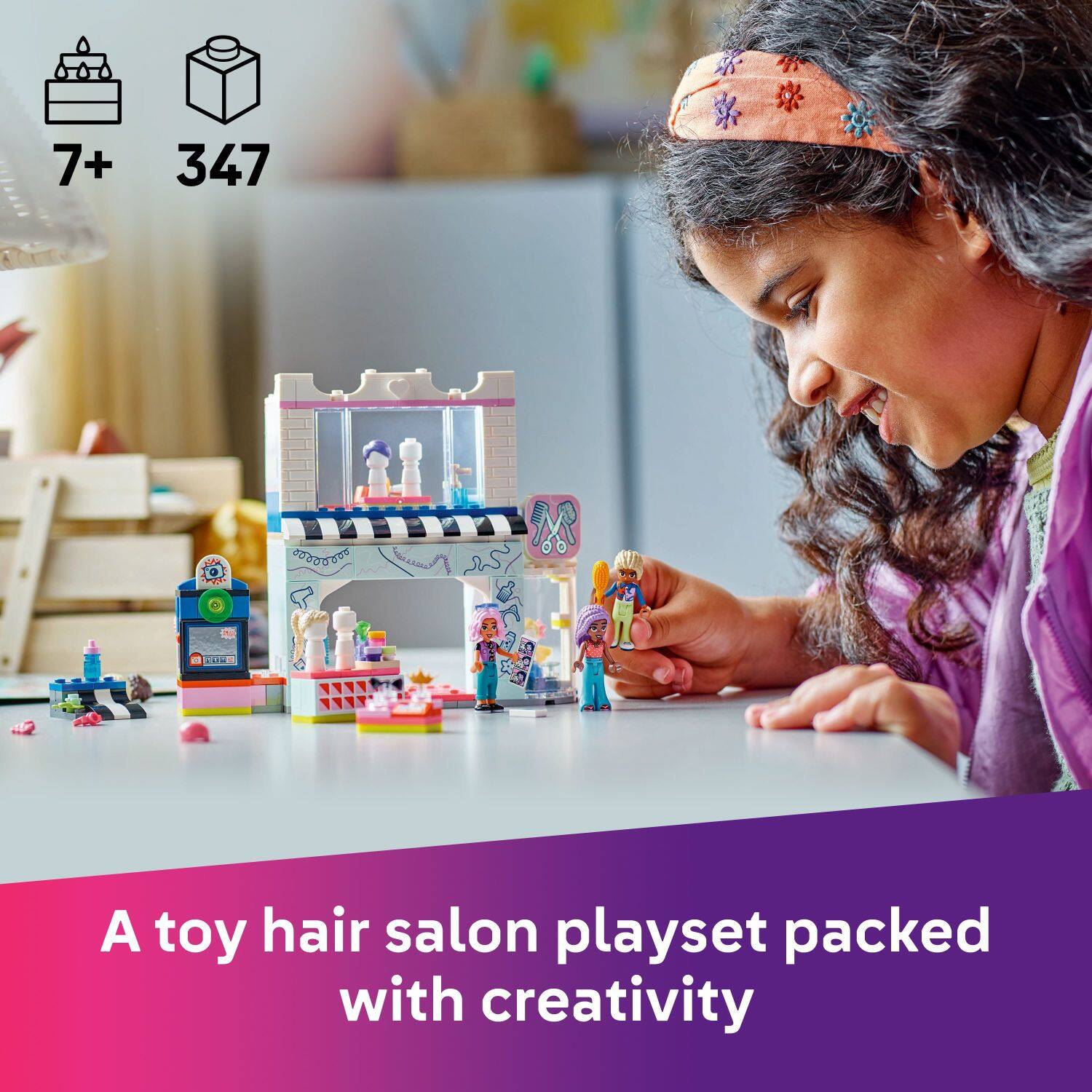 A toy hair salon playset packed with creativity.