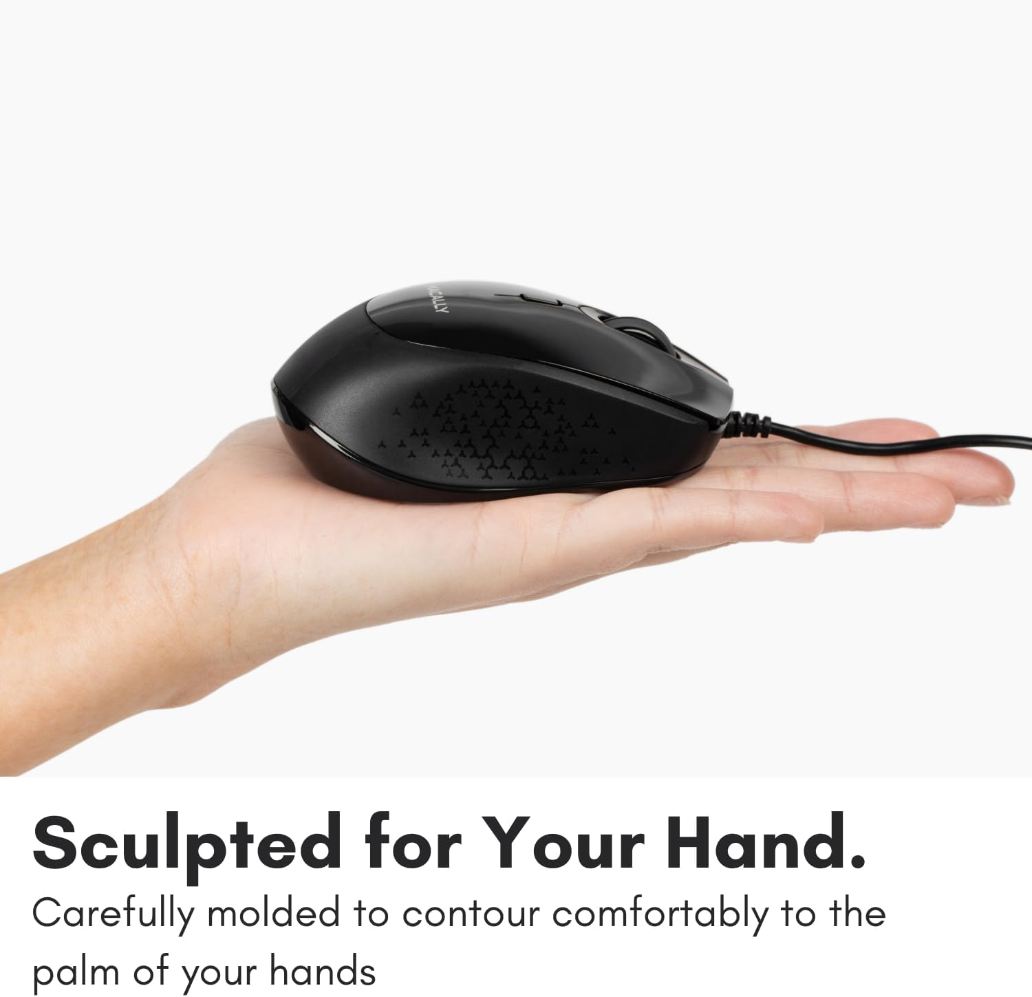 Sculpted for Your Hand.  
Carefully molded to contour comfortably to the palm of your hands