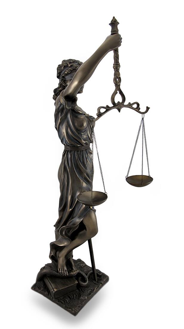 Alt View 1. Veronese Design - Bronzed Goddess of Justice `Themis` Sculptured Statue - Bronze.