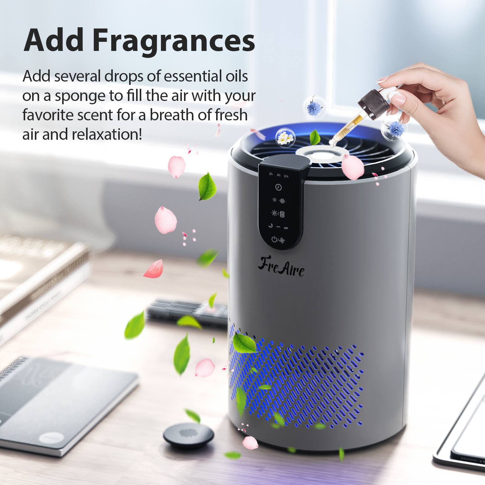 Add Fragrances

Add several drops of essential oil on a sponge to fill the air with your favorite scent for a breath of fresh air and relaxation!

ERTE Revolution ART OAI THOW Fre Aire