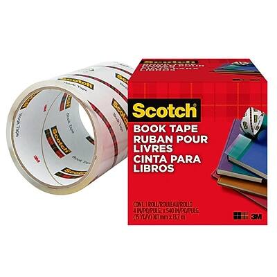Scotch  
Book Tape  
Ruban pour Livres  
Cinta para Libros  

CONT. 1 ROLL/ROULEAU/ROLLO  
4 IN/PO/PULG x 540 IN/PO/PULG. (15 YD/Y)  
101 mm x 36.5 m (101 mm x 36.5 m)  

3M