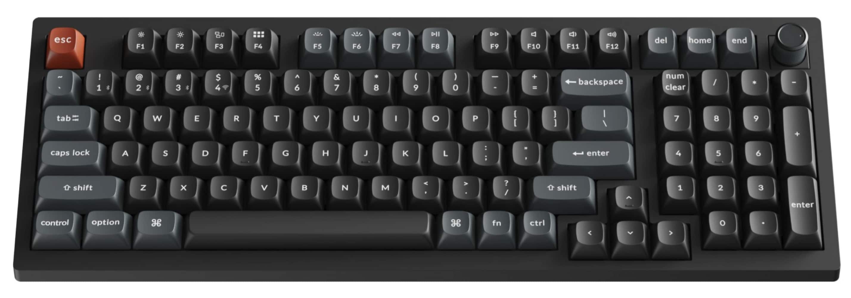 Keychron - V5 Ultra 8k 96% Custom Red Switch Mechanical Gaming Keyboard with Programmable ZMK Launcher Software - Black