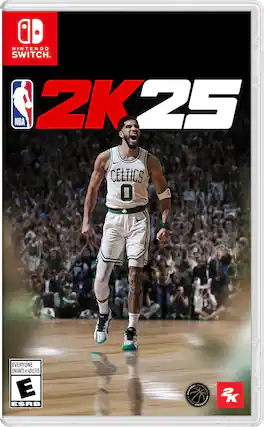 NINTENDO SWITCH
NBA 2K25
CELTICS
EVERYONE ENFANTS et ADULTES
ESRB
NATIONAL BASKETBALL ASSOCIATION
2K - E (Everyone)