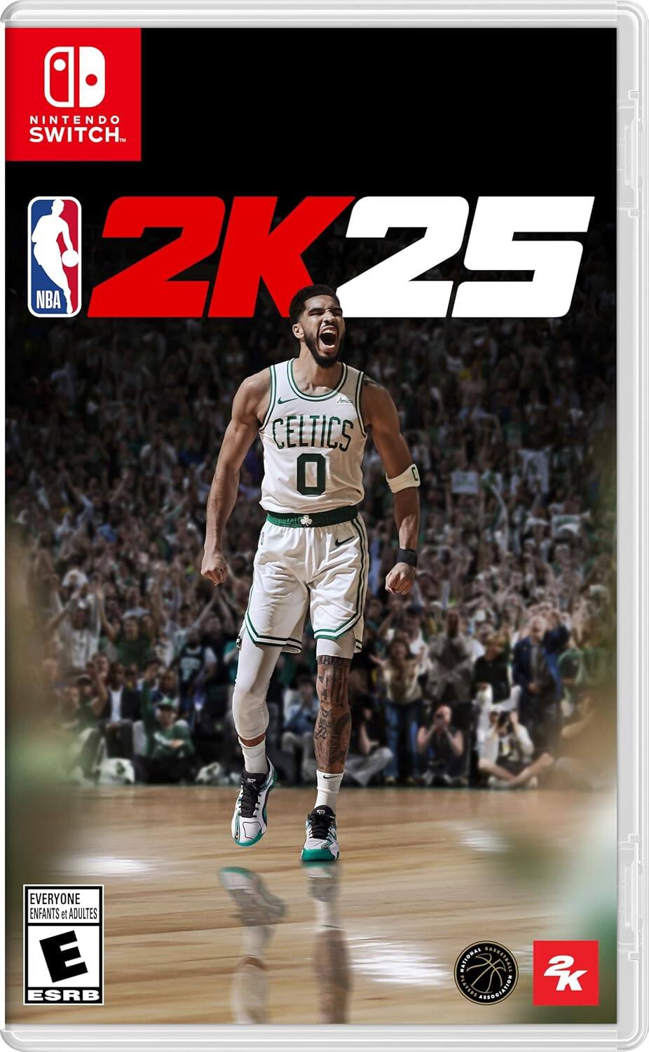 NINTENDO SWITCH  
NBA 2K25  
CELTICS  
EVERYONE ENFANTS et ADULTES  
ESRB  
NATIONAL BASKETBALL ASSOCIATION  
2K