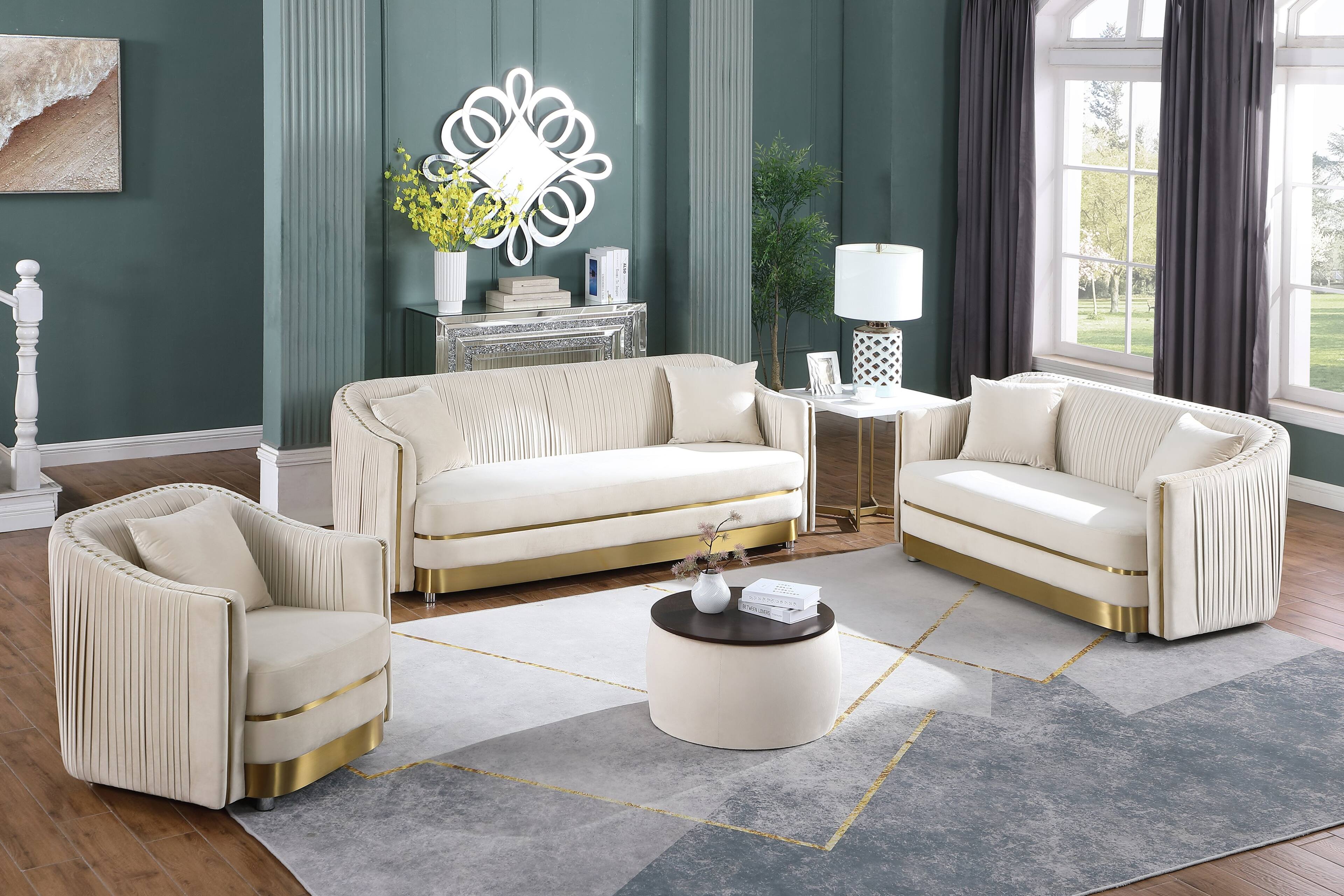 Alt View 2. APRILSOUL - Round Ottoman Set with Storage 2 in 1 combination Round Coffee Table Square Foot Rest Footstool for Living Room Bedroom - Beige.