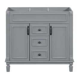 Boyel Living - 36 Inch Modern Bathroom Vanity Cabinet Only Soft Closing Doors Drawers - Gray