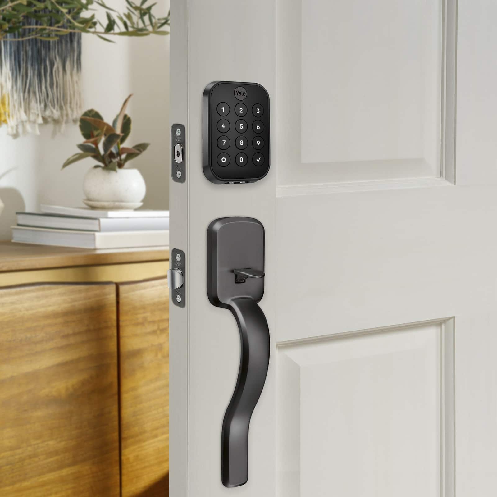 Alt View 12. Yale - Assure Lock 2 - Smart Lock Keyless Bluetooth Deadbolt with Push Button Keypad Access - Black Suede.