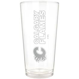 Great American Products - Calgary Flames Etched 16oz. Vertical Rally Cry Pint Glass - Multicolor