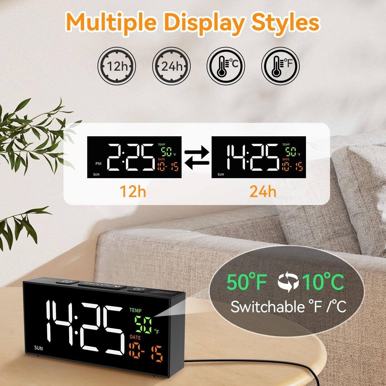 Multiple Display Styles

12h 24h =C N=F TEMP 50 JL PM 2:25 O_ o DATE 1 SUN 12h TEMP 50 I 14:25 n 0 DATE 3 o SUN 24h TEMP 1425 50 *F DATE SUN 8-8 & 50F 10C Switchable F IC

50°F 10°C Switchable °F / °C