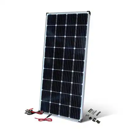Front. Nature Power - 200 Watt Crystalline Solar Panel with cables only.