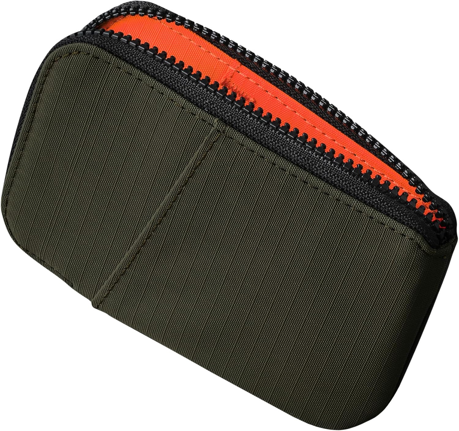 Front. ALPAKA - RFID Zip Card Pouch with YKK Silent Zippers, Holds 12–20+ Cards, Coin & Cash Storage, Front Transit Slot, HUB Compatible - Green Axoflux 210D.