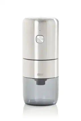 Front. Ad Hoc - Electric Coffee Grinder – Cordless, Rechargeable, Compact Stainless Steel Coffee Tool for Espresso & Daily Brew - Stainless Steel.