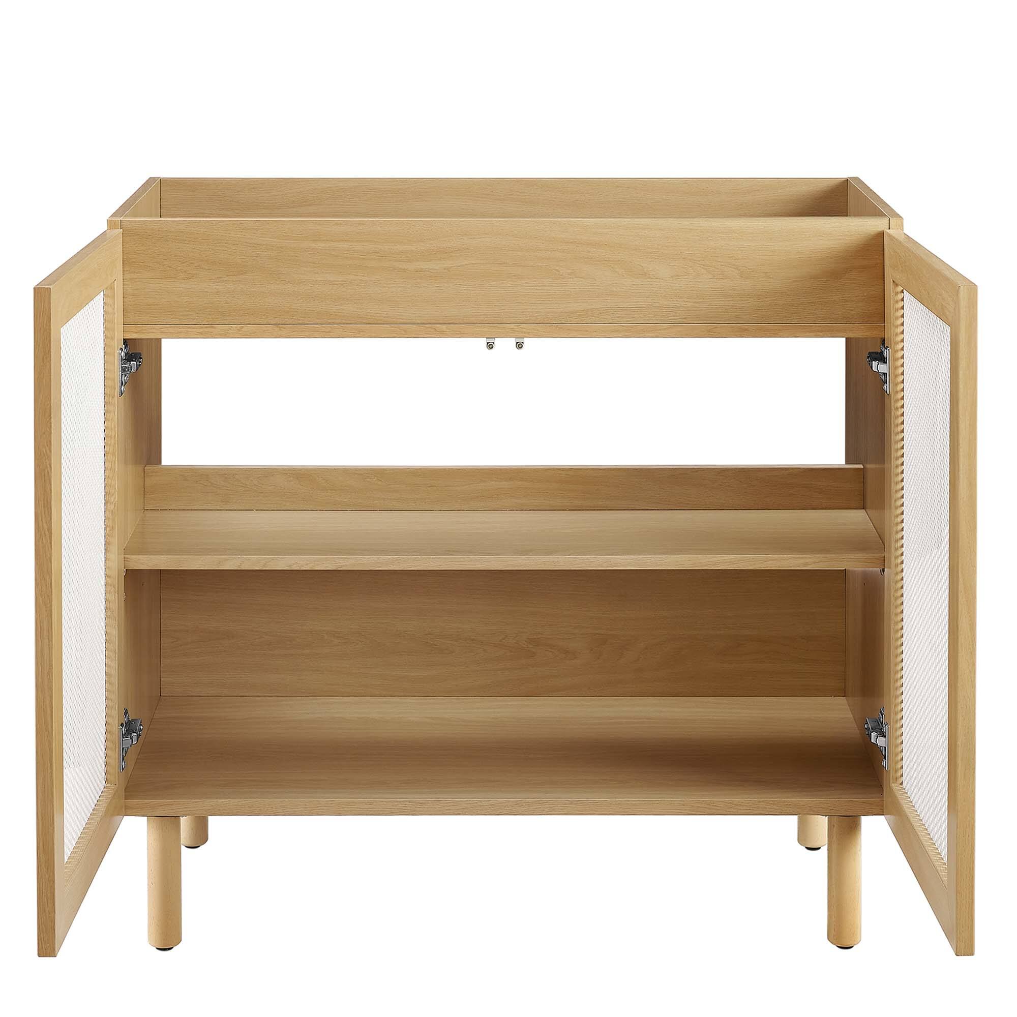 Alt View 4. Modway - Calla Bathroom Cabinet Basin Not Included by Modway - Oak.