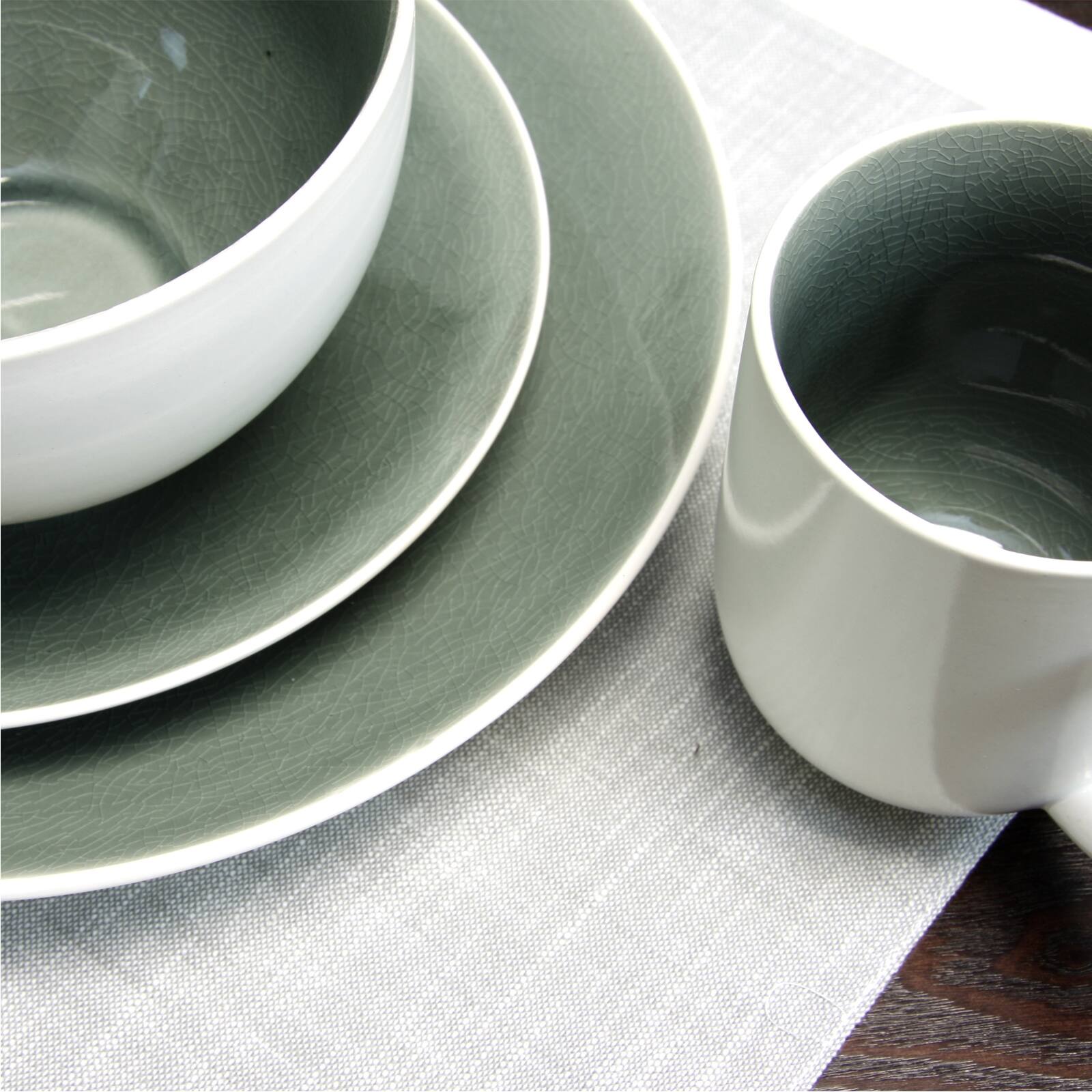 Alt View 2. Gibson - Gibson Elite Serenity 16-Piece Dinnerware Set, Grey - Gray.