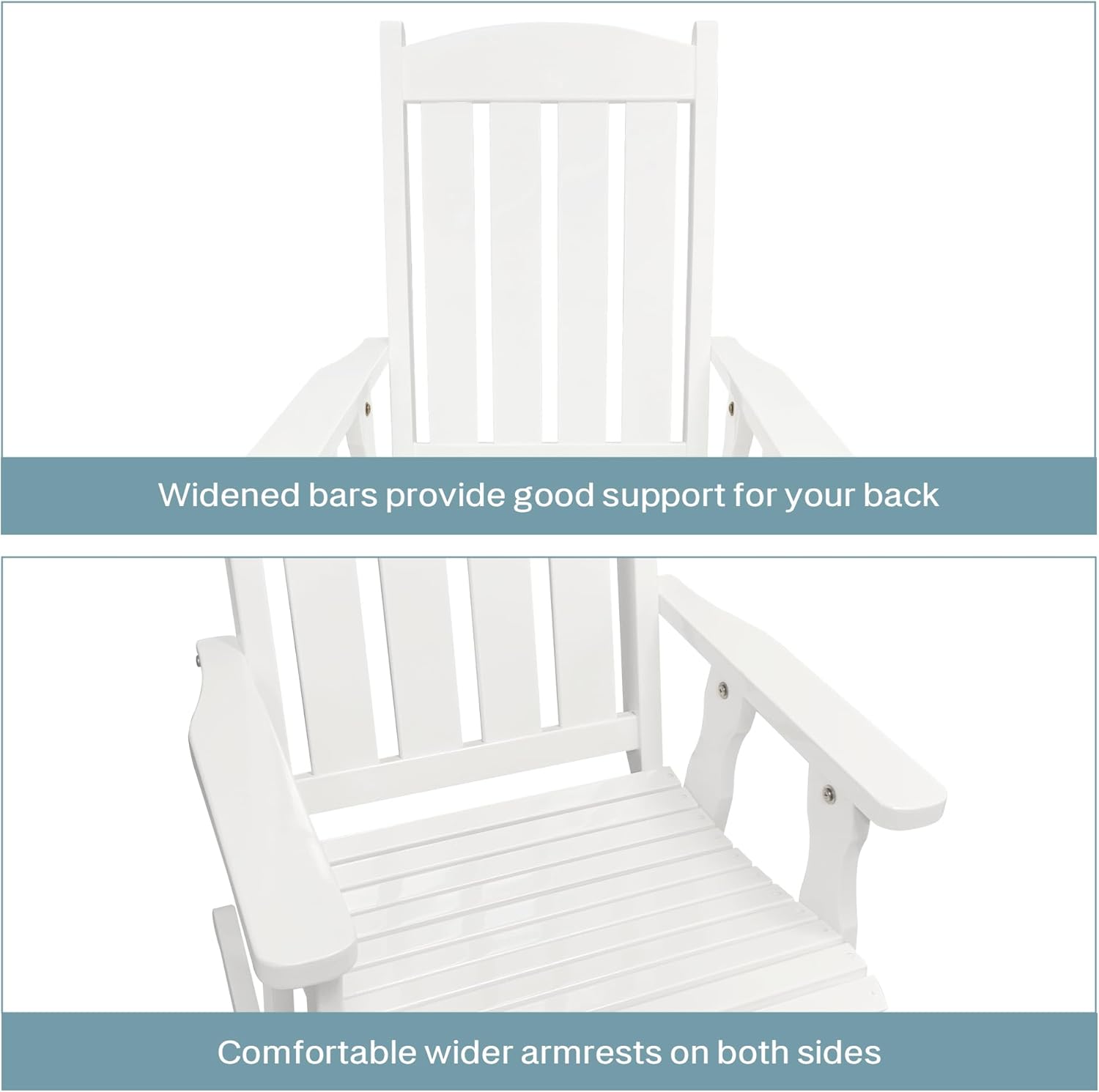 Widened bars provide good support for your back

Comfortable wider armrests on both sides