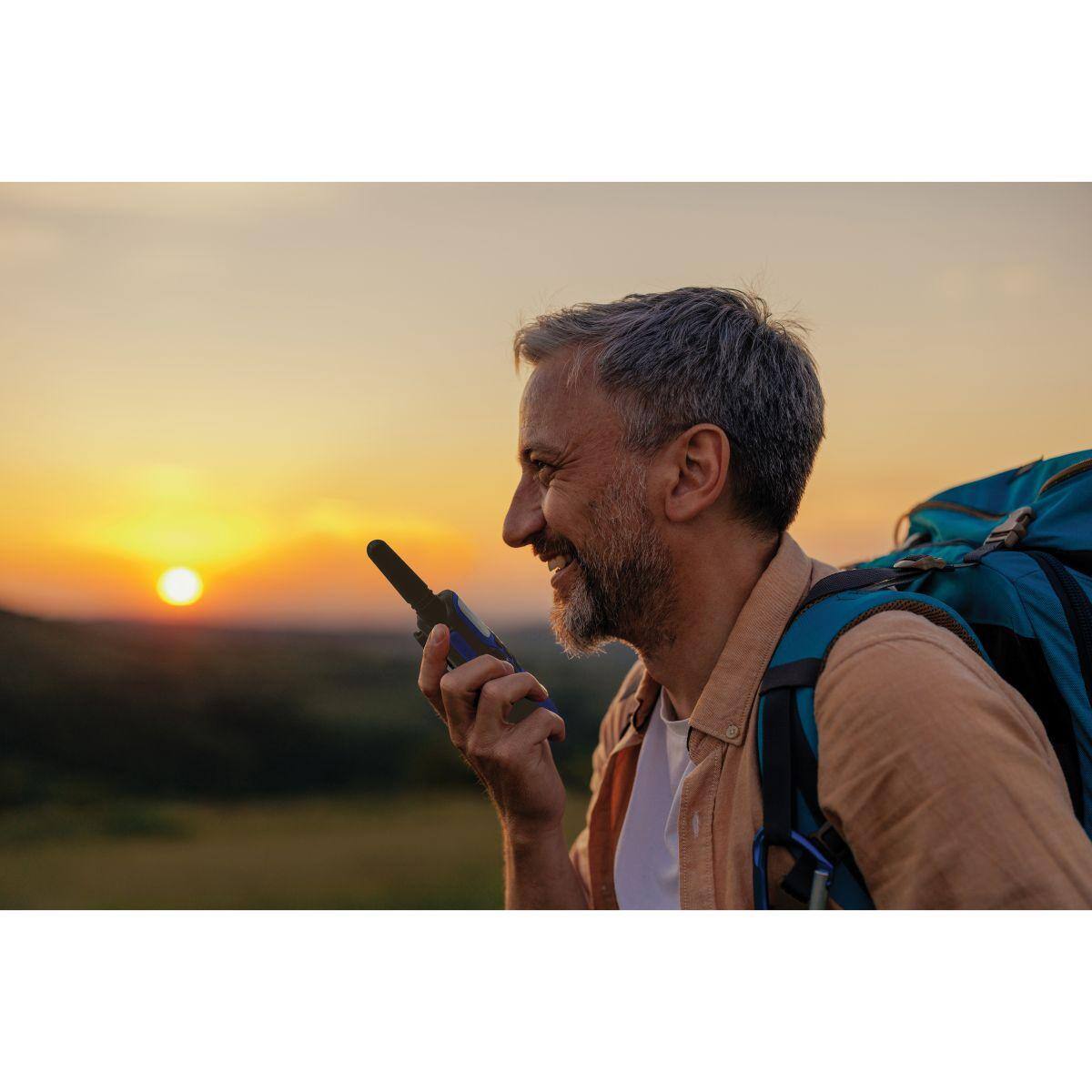 Alt View 4. Lexibook - Rechargeable walkie-talkies with 5km range. earphones and flashlight - Blue.