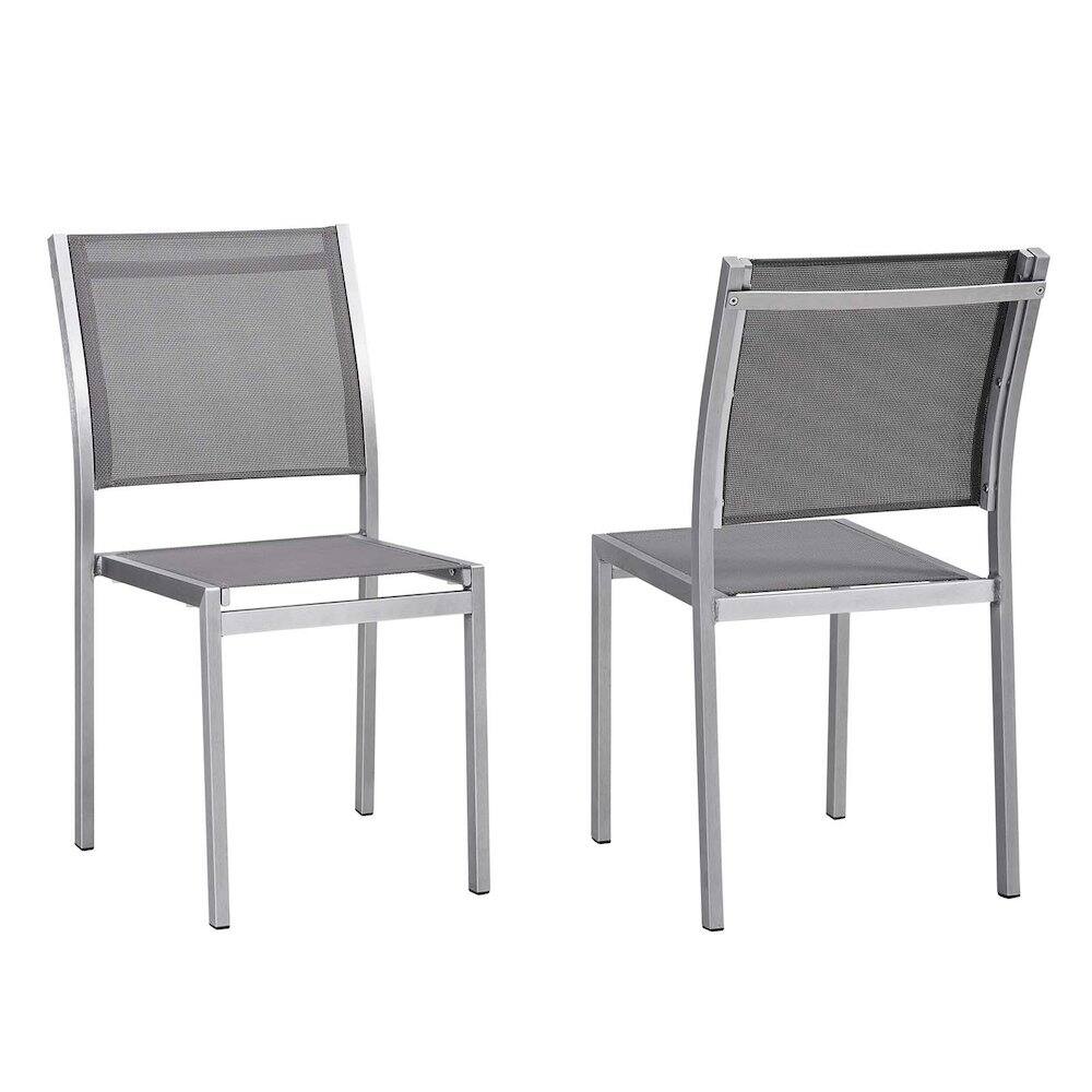 Front. Modway - Shore Outdoor Patio Aluminum Side Chair Set of 2 - Gray.